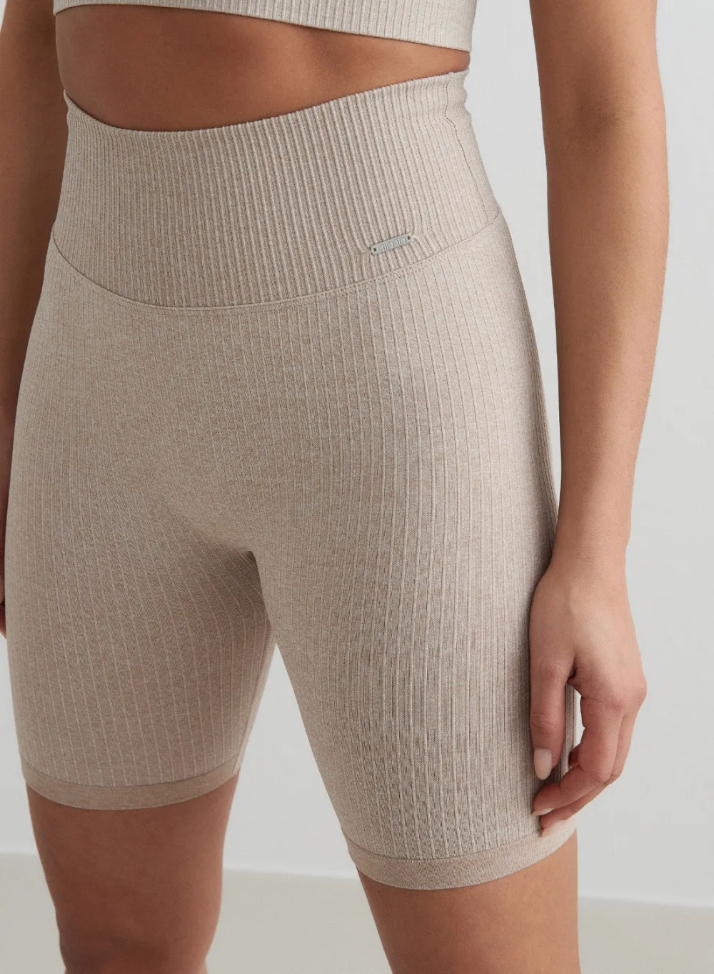 Seamless Biker Shorts|All Biker Shorts^AIM’N Ribbed Seamless Biker Shorts Beige