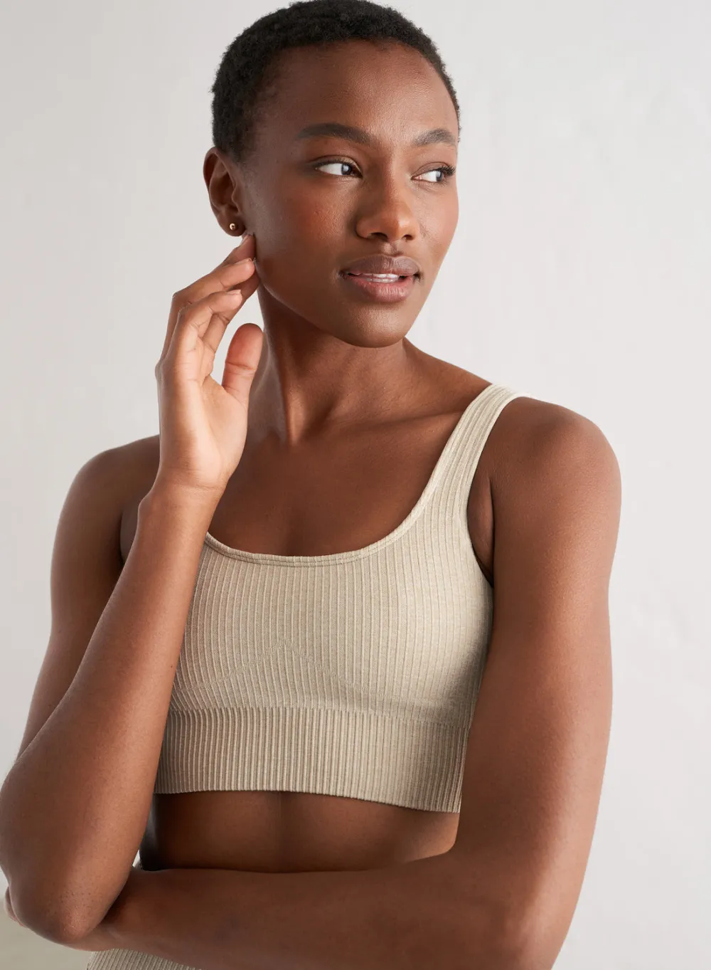Ribbed Sports Bras|Seamless Sports Bras^AIM’N Ribbed Seamless Bra Beige