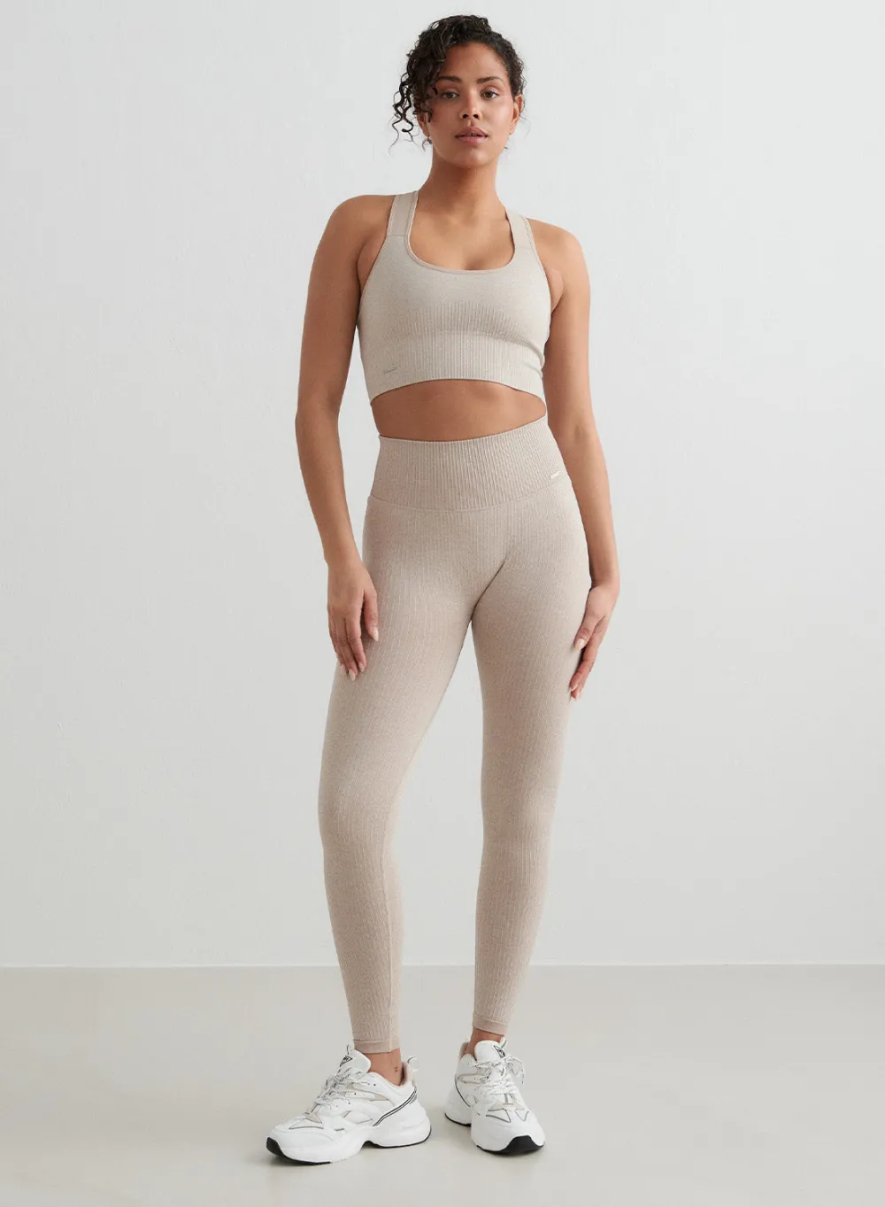 Treningstights|Ribbete Tights^AIM’N Ribbed Seamless Tights Beige