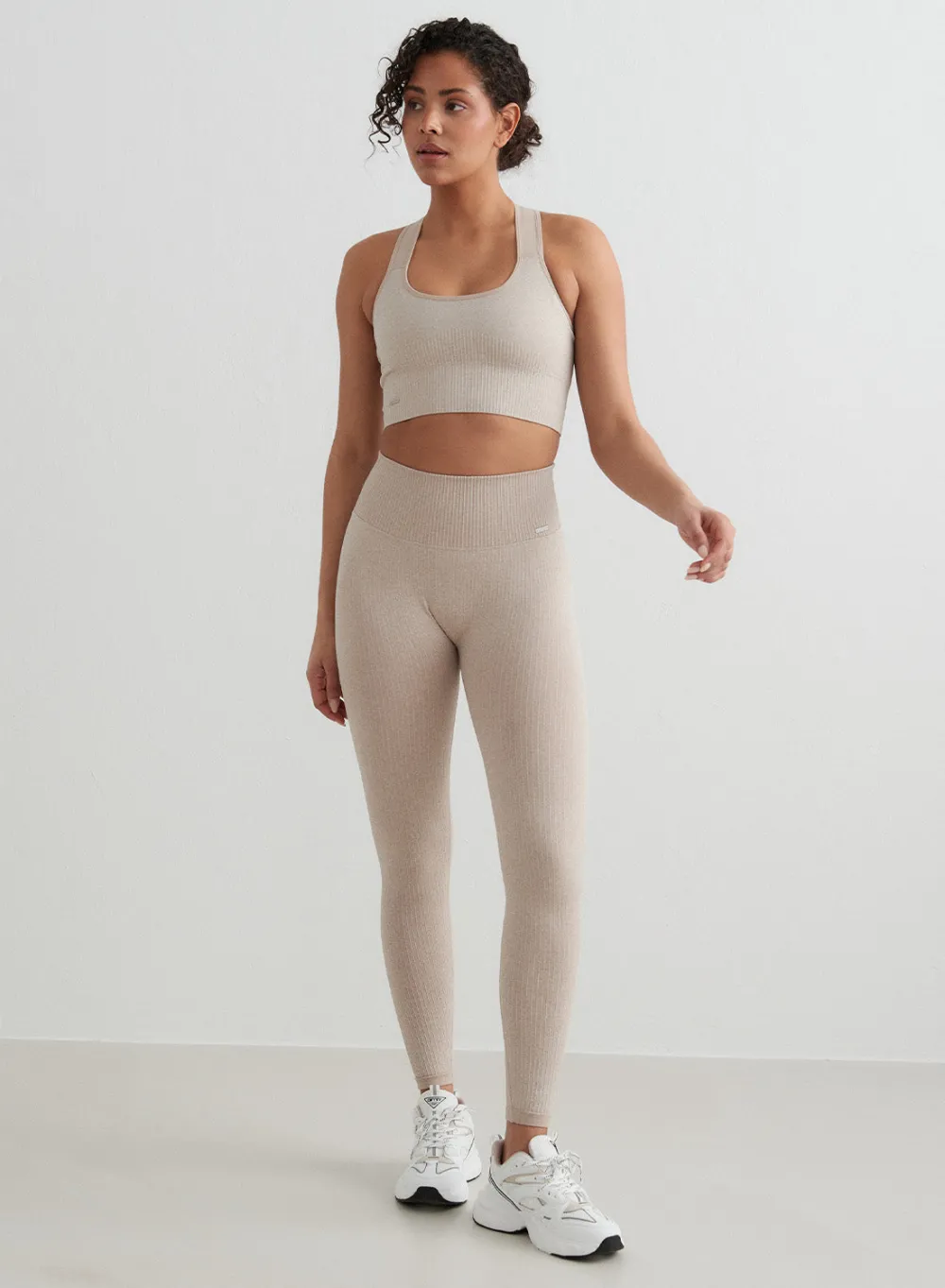 Treningstights|Ribbete Tights^AIM’N Ribbed Seamless Tights Beige