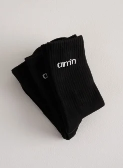 Sokker^AIM’N Aim'n Logo Socks 3-pack Black