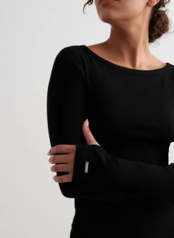 Langermede Skjorter|Everyday Shirts^AIM’N Ease Ribbed Long Sleeve Top Black