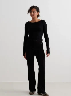 Langermede Skjorter|Everyday Shirts^AIM’N Ease Ribbed Long Sleeve Top Black