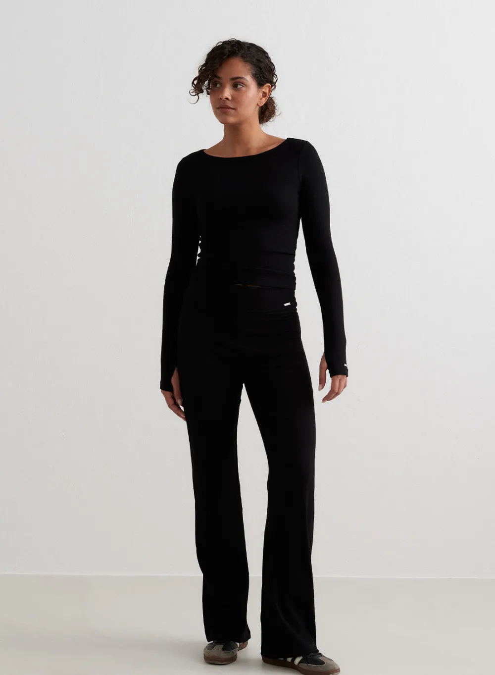 Langermede Skjorter|Everyday Shirts^AIM’N Ease Ribbed Long Sleeve Top Black