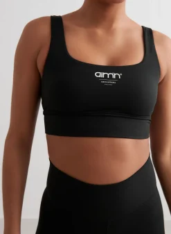 Core Material Sports Bras^AIM’N Edge Core Bra Black