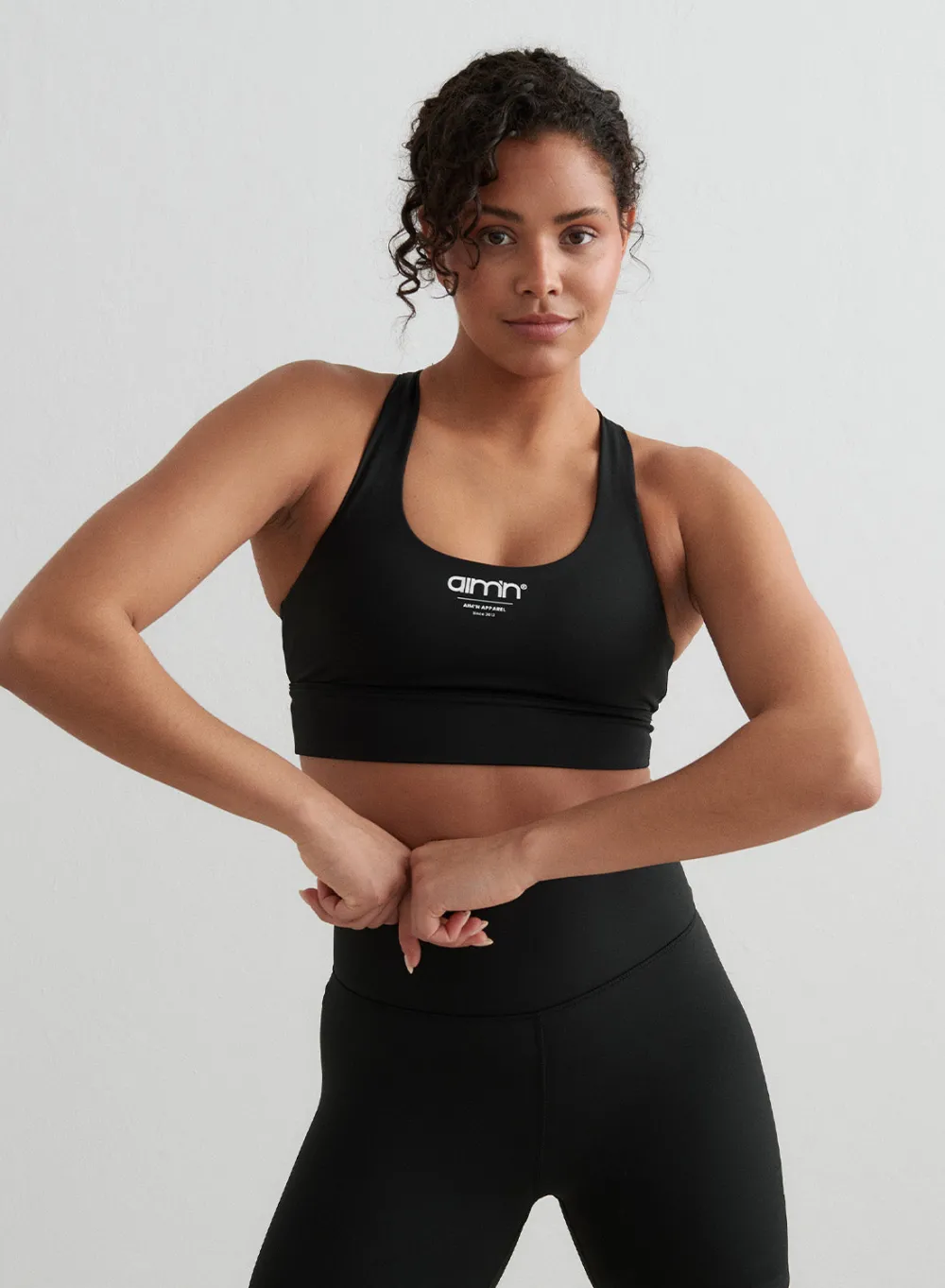 Core Material Sports Bras^AIM’N Edge Core Racerback Bra Black
