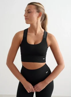 Ribbed Sports Bras|High Support^AIM’N High Support Ribbed Bra Black