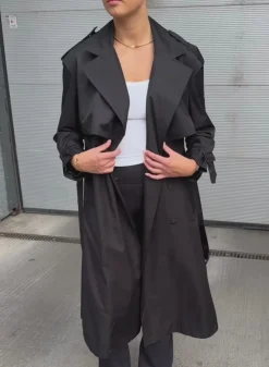 Høstjakker|Jakker Til Hverdags^AIM’N Recycled Tech Trench Coat Black