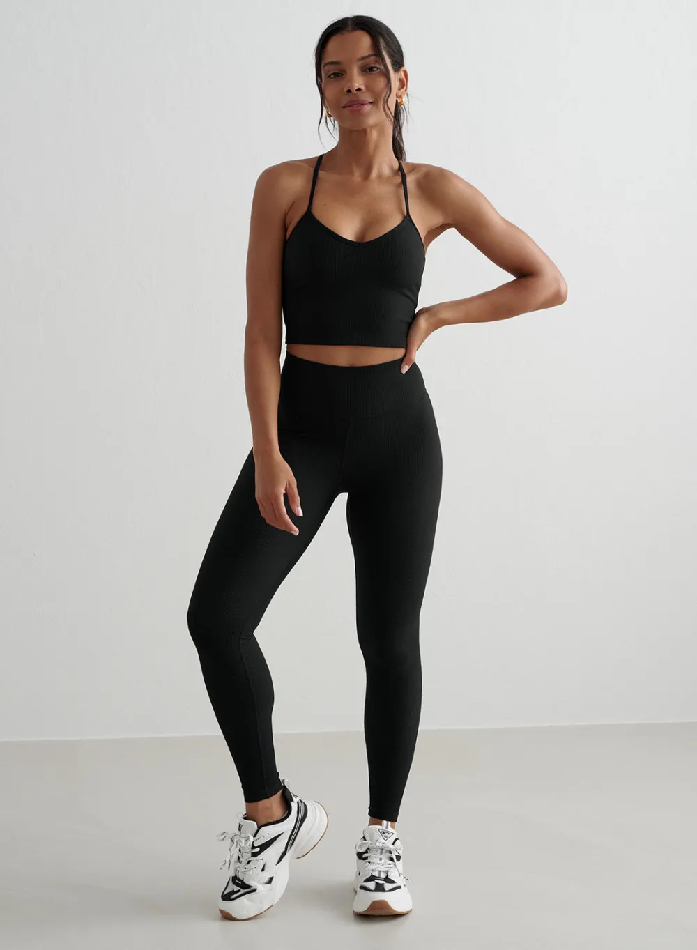 Treningstights|Ribbete Tights^AIM’N Ribbed Performance Tights Black