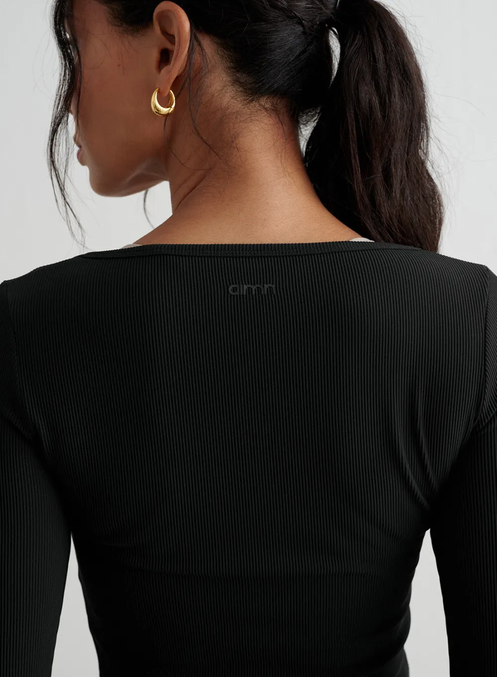 Langermede Skjorter|Long Sleeve Workout Tops^AIM’N Ribbed Performance Zipped Cardigan Black