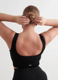 Ribbed Sports Bras|Seamless Sports Bras^AIM’N Ribbed Seamless Bra Black