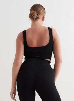 Ribbed Sports Bras|Seamless Sports Bras^AIM’N Ribbed Seamless Bra Black
