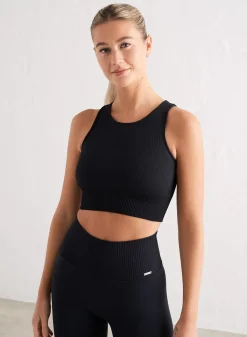 Tank Tops Og Trenings Tank Tops|Crop Topper^AIM’N Ribbed Seamless Crop Top Black