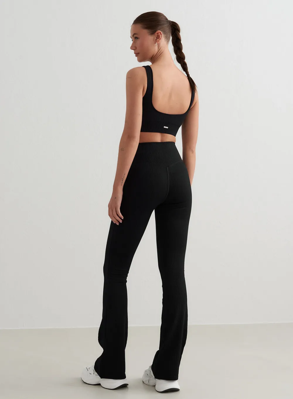 Treningstights|Ribbete Tights^AIM’N Ribbed Seamless Flare Tights Black