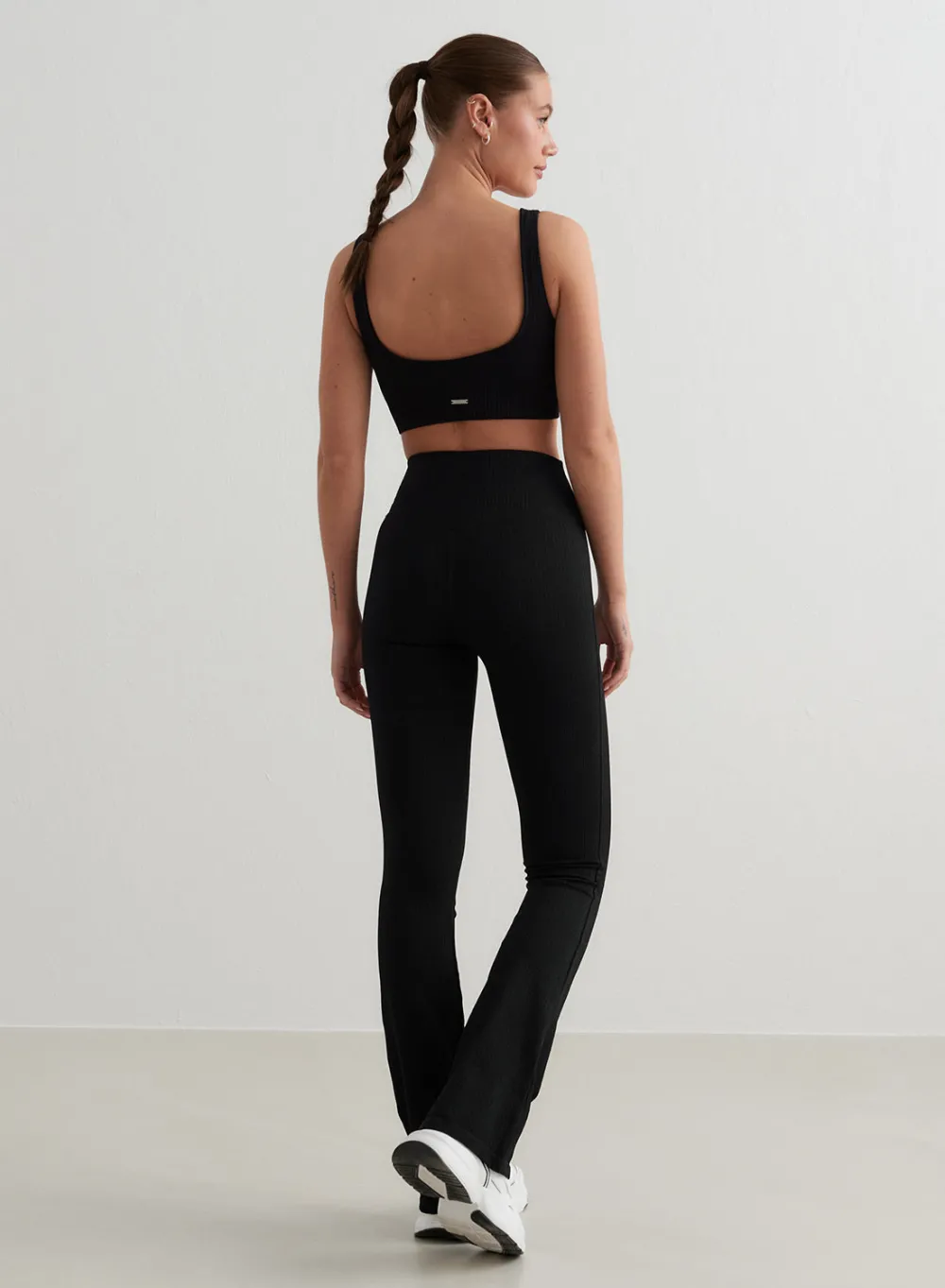 Treningstights|Ribbete Tights^AIM’N Ribbed Seamless Flare Tights Black