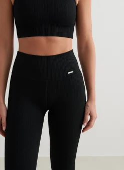 Treningstights|Ribbete Tights^AIM’N Ribbed Seamless Flare Tights Black