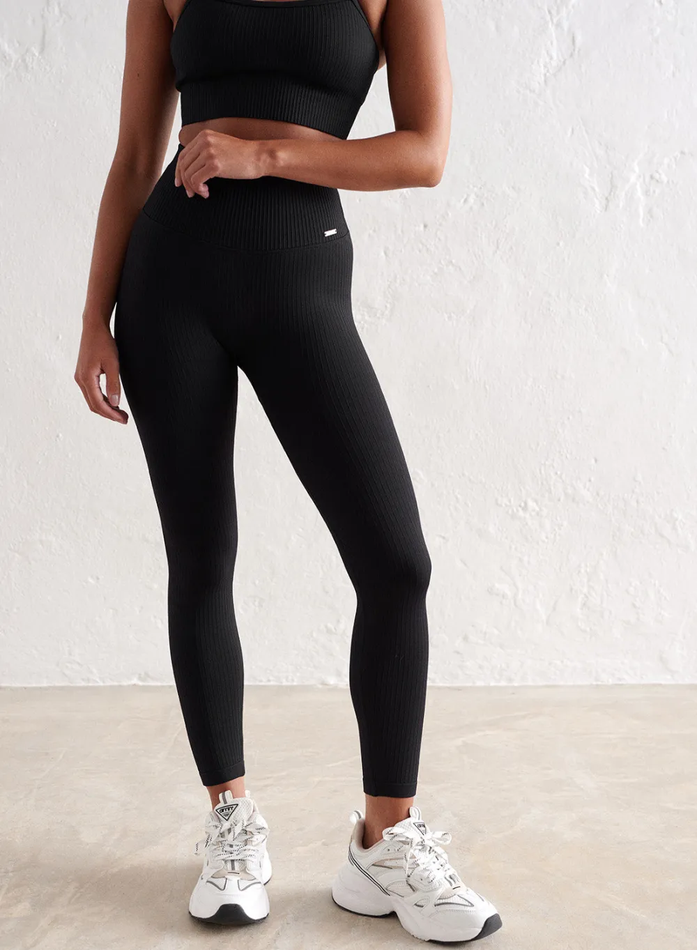 Treningstights|Ribbete Tights^AIM’N Ribbed Seamless Petite Tights Black