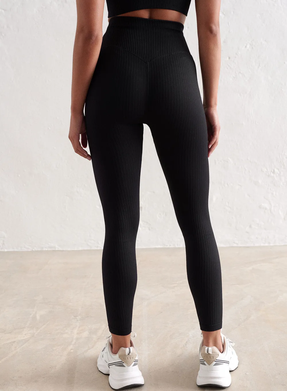 Treningstights|Ribbete Tights^AIM’N Ribbed Seamless Petite Tights Black
