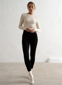 Treningstights^AIM’N Ribbed Wool Leggings Black