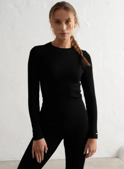 Langermede Skjorter^AIM’N Ribbed Wool Long Sleeve Black