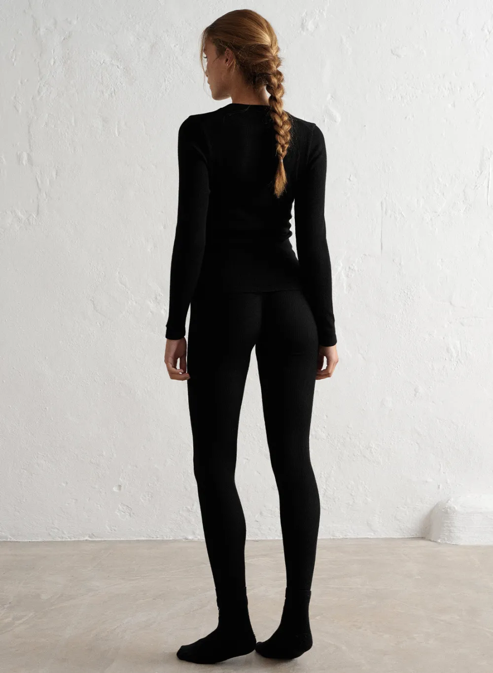 Langermede Skjorter^AIM’N Ribbed Wool Long Sleeve Black