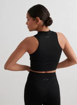 Tank Tops Og Trenings Tank Tops|Workout Tank Tops^AIM’N Black Sculpting Racer Front Zip Top
