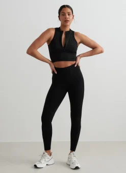 Tank Tops Og Trenings Tank Tops|Workout Tank Tops^AIM’N Black Sculpting Racer Front Zip Top