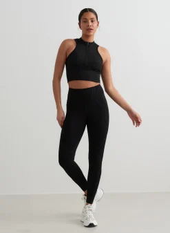 Tank Tops Og Trenings Tank Tops|Workout Tank Tops^AIM’N Black Sculpting Racer Front Zip Top