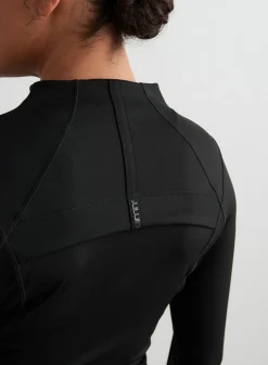 Langermede Skjorter|Long Sleeve Workout Tops^AIM’N Black Sculpting Zip Jacket