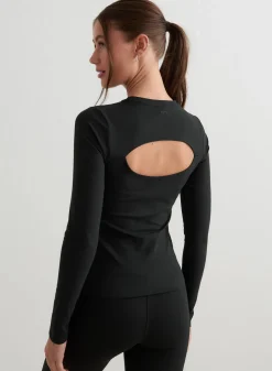 Langermede Skjorter|Everyday Shirts^AIM’N Black Sense Cutout Back Long Sleeve