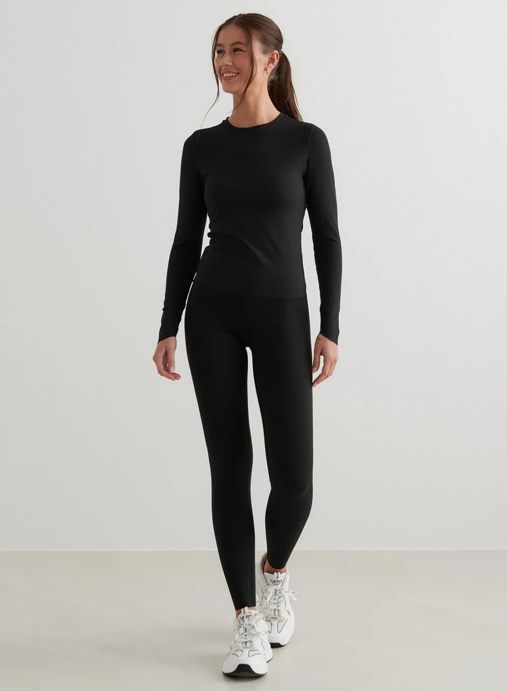 Langermede Skjorter|Everyday Shirts^AIM’N Black Sense Cutout Back Long Sleeve