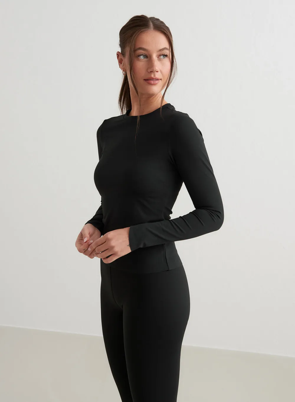 Langermede Skjorter|Everyday Shirts^AIM’N Black Sense Cutout Back Long Sleeve