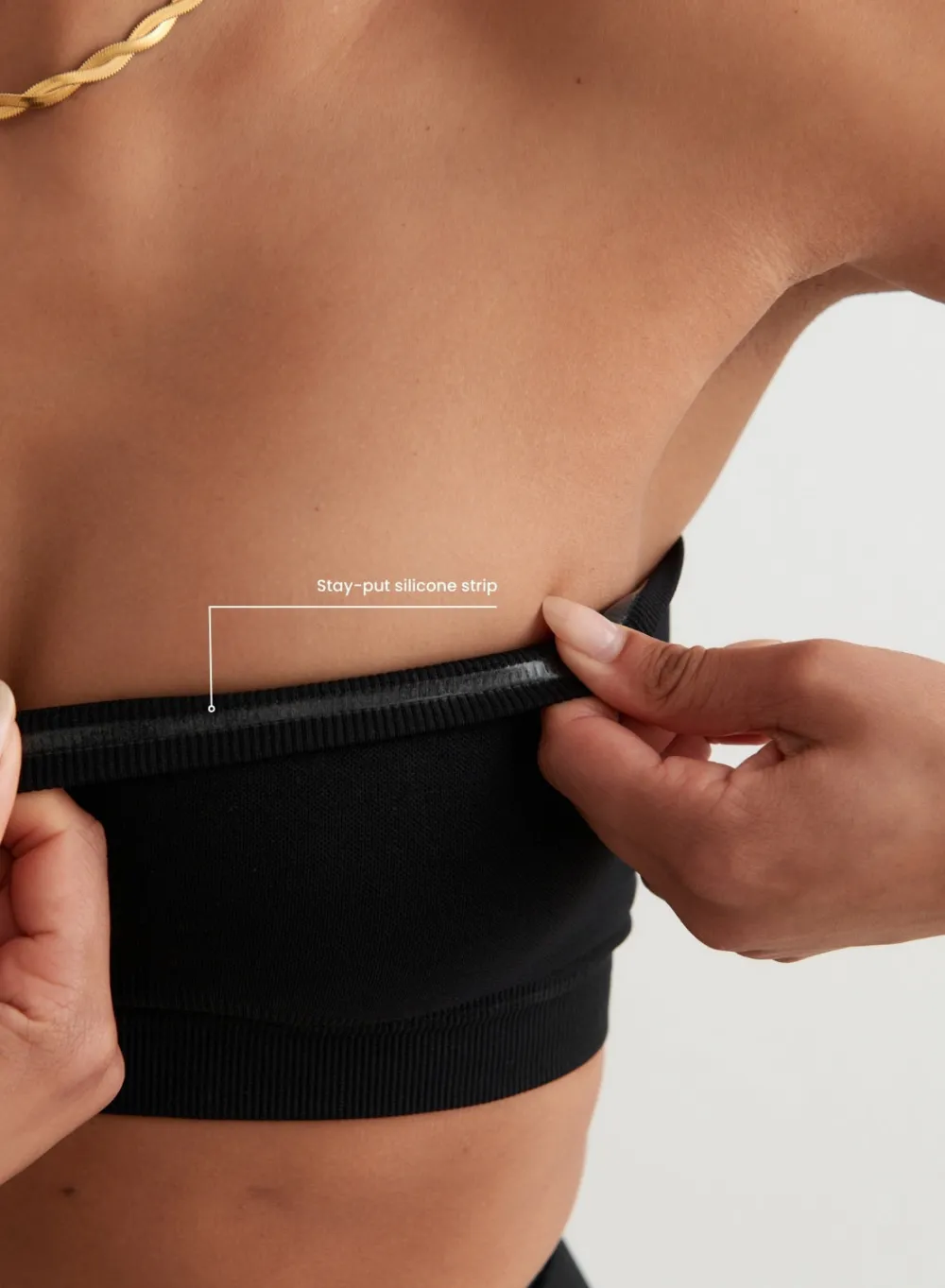 Seamless Sports Bras^AIM’N Black Shape Seamless Bandeau Bra