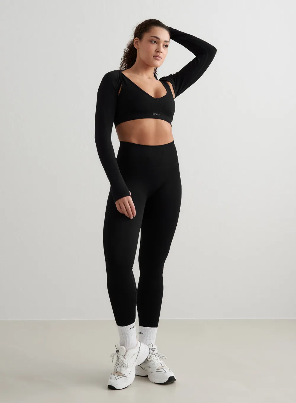 Langermede Skjorter|Long Sleeve Workout Tops^AIM’N Black Shape Seamless Long Sleeve Bolero