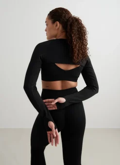 Langermede Skjorter|Long Sleeve Workout Tops^AIM’N Black Shape Seamless Long Sleeve Bolero