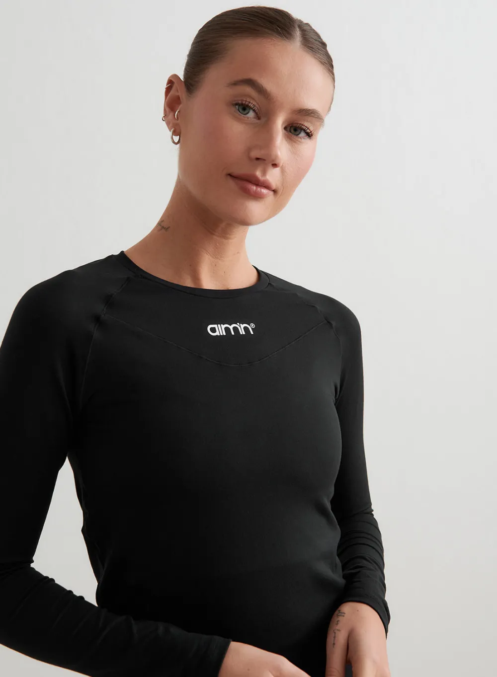 Langermede Skjorter|Long Sleeve Workout Tops^AIM’N Soft Basic Long Sleeve Black