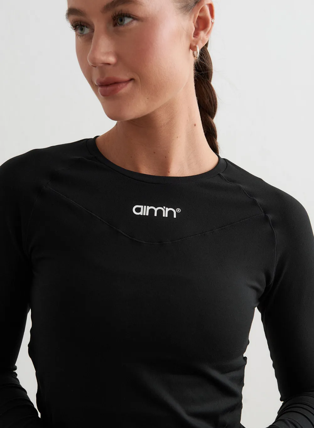 Langermede Skjorter|Long Sleeve Workout Tops^AIM’N Soft Basic Long Sleeve Black