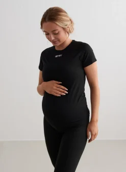 T-skjorter|Trenings-T-shirts^AIM’N Black Soft Basic Maternity Short Sleeve