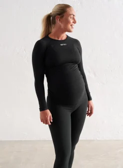 Langermede Skjorter|Gravidtopper^AIM’N Black Soft Basic Maternity Long Sleeve
