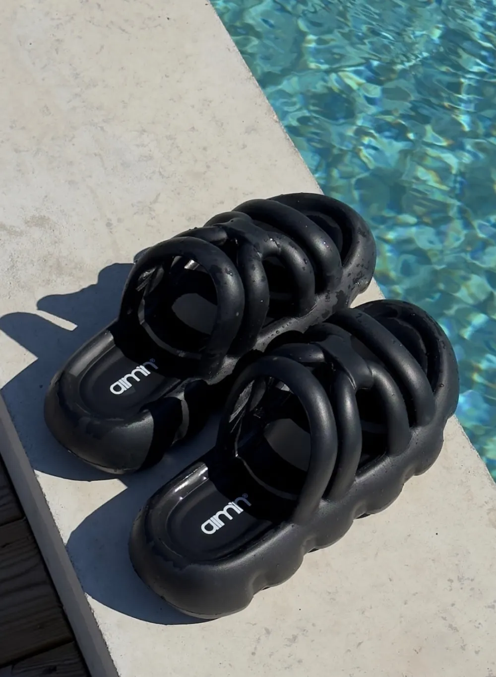 Strap Bras^AIM’N Black Strappy Slide