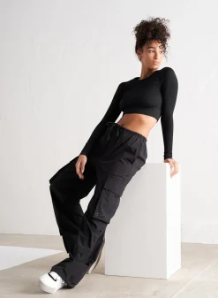 Workout Pants^AIM’N Windbreaker Parachute Pants Black