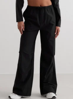 Workout Pants^AIM’N Windbreaker Plain Parachute Pants Black
