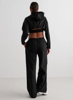 Workout Pants^AIM’N Windbreaker Plain Parachute Pants Black