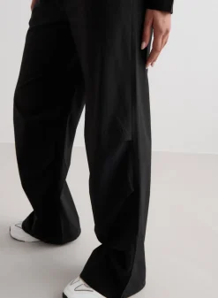 Workout Pants^AIM’N Windbreaker Plain Parachute Pants Black