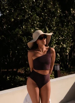 Bikinitopper^AIM’N Capri One Shoulder Bikini Bra Cacao