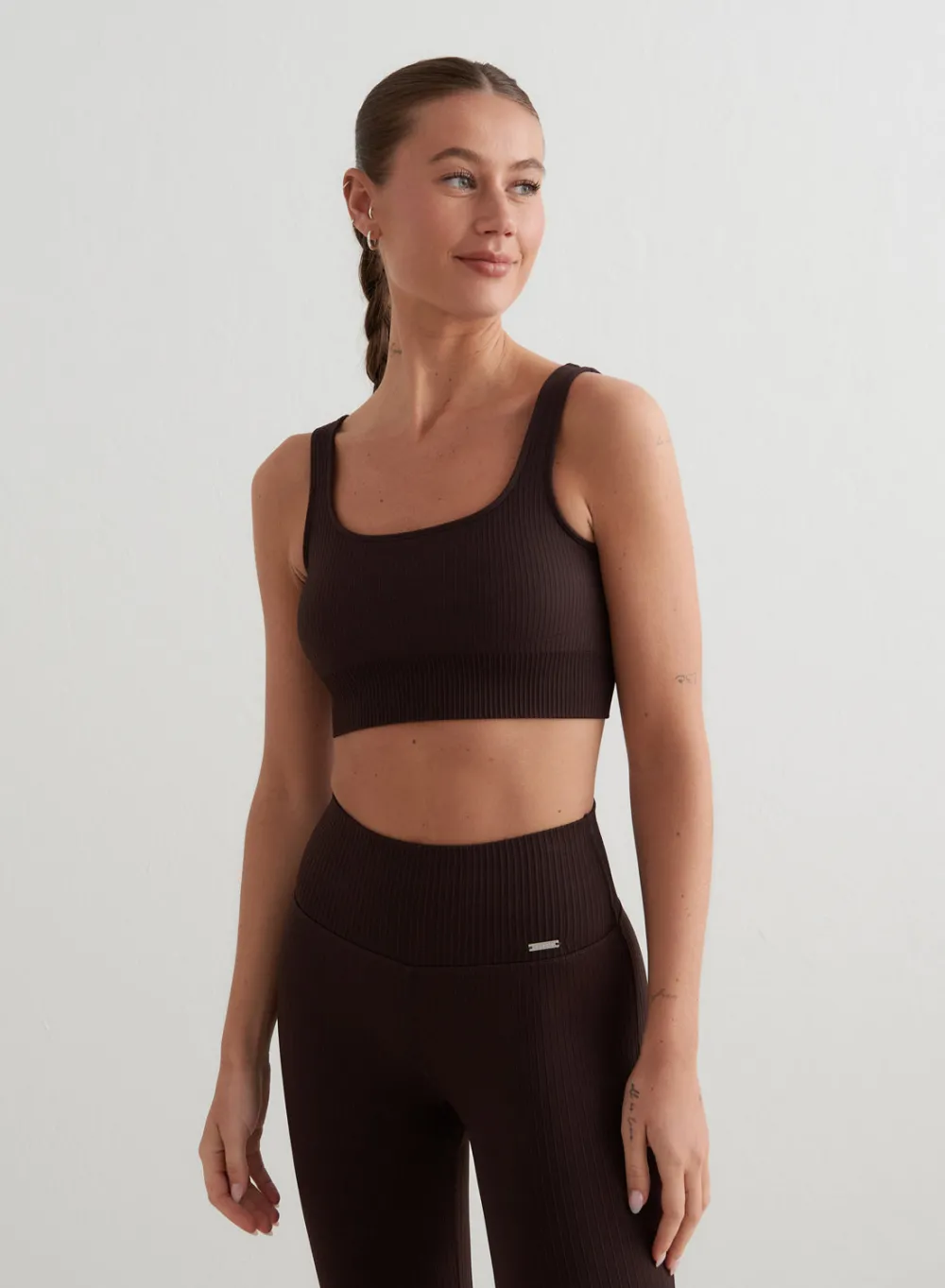 Ribbed Sports Bras|Seamless Sports Bras^AIM’N Ribbed Seamless Bra Cacao