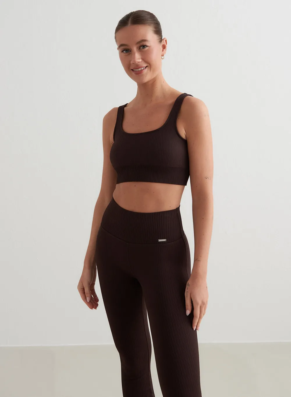 Ribbed Sports Bras|Seamless Sports Bras^AIM’N Ribbed Seamless Bra Cacao
