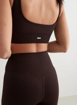 Ribbed Sports Bras|Seamless Sports Bras^AIM’N Ribbed Seamless Bra Cacao