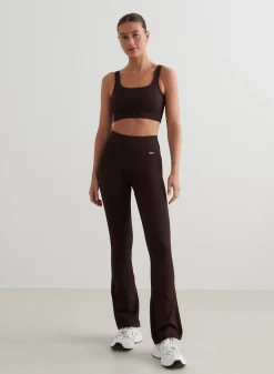 Treningstights|Ribbete Tights^AIM’N Ribbed Seamless Flare Tights Cacao
