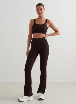 Treningstights|Ribbete Tights^AIM’N Ribbed Seamless Flare Tights Cacao